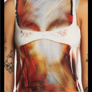 Jaded London Bare All Multicolor Abstract Tank Top